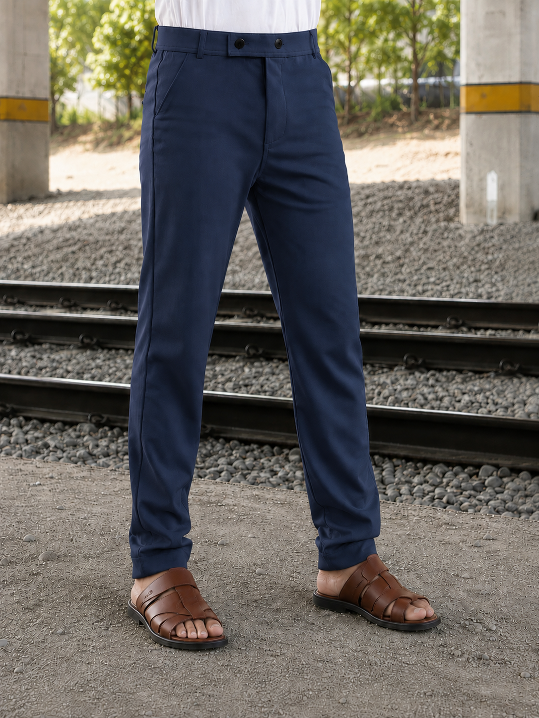 Premium Lycra Formal Pant for Men (Navy blue)